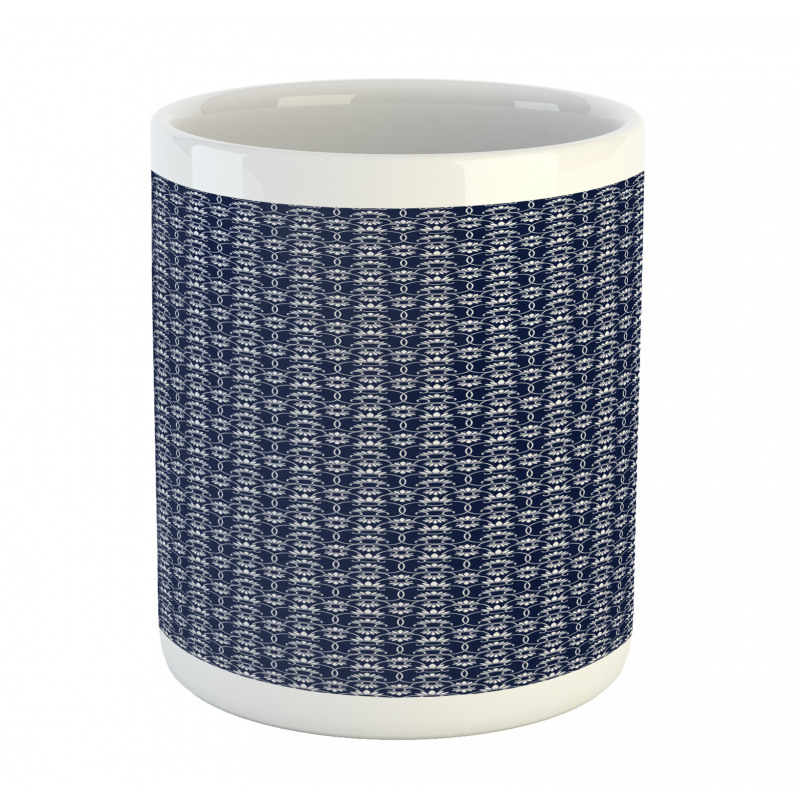 Curvy Floral Motif Tile Mug