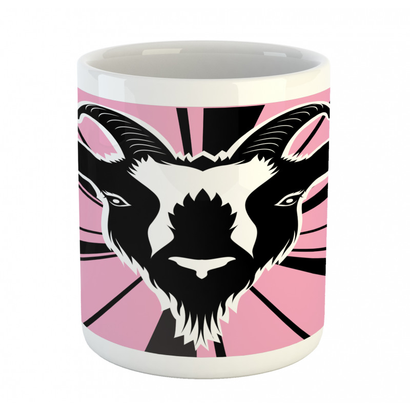 Graphic Goat Head Artwork Mug