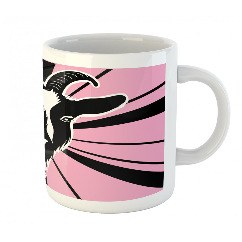 Graphic Goat Head Artwork Mug