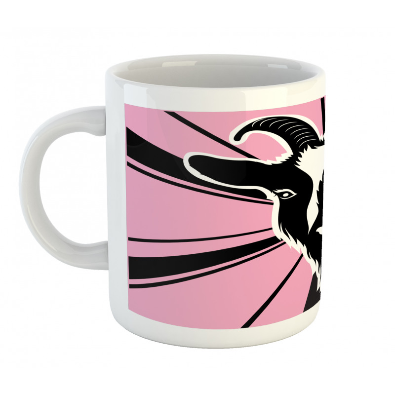 Graphic Goat Head Artwork Mug