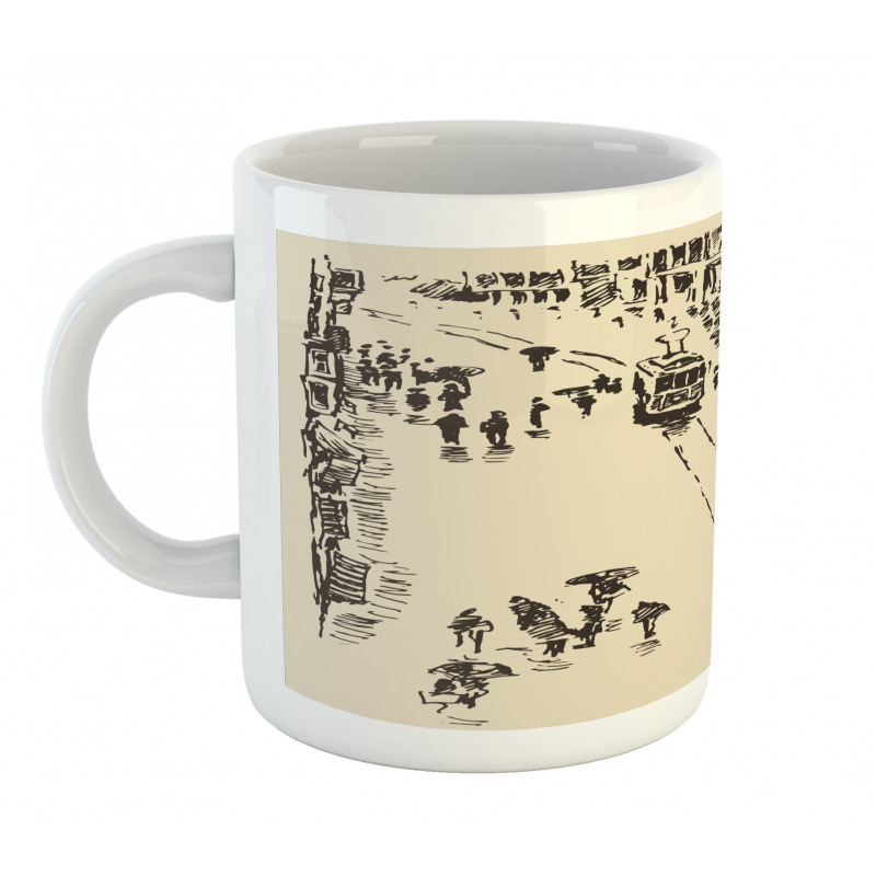 Cityscape Sketch Art Mug