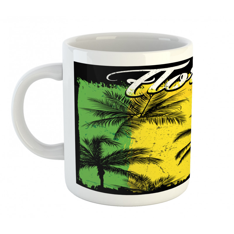 Grunge Palms Colorful Mug