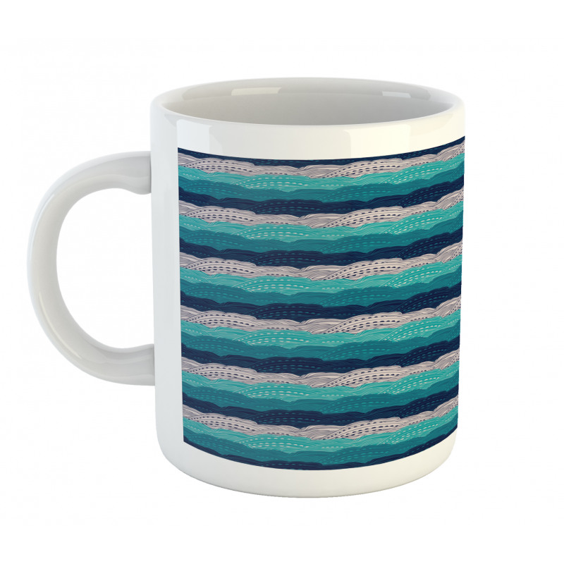 Ornamental Waves in Blue Tones Mug