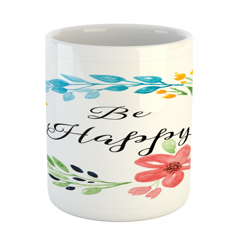 Watercolor Floral Wreath Mug