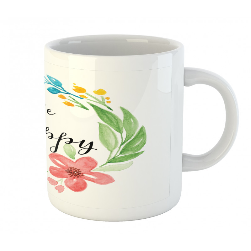 Watercolor Floral Wreath Mug