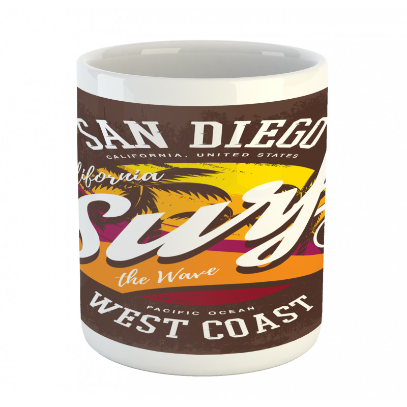 Surf Beach Grunge Design Mug