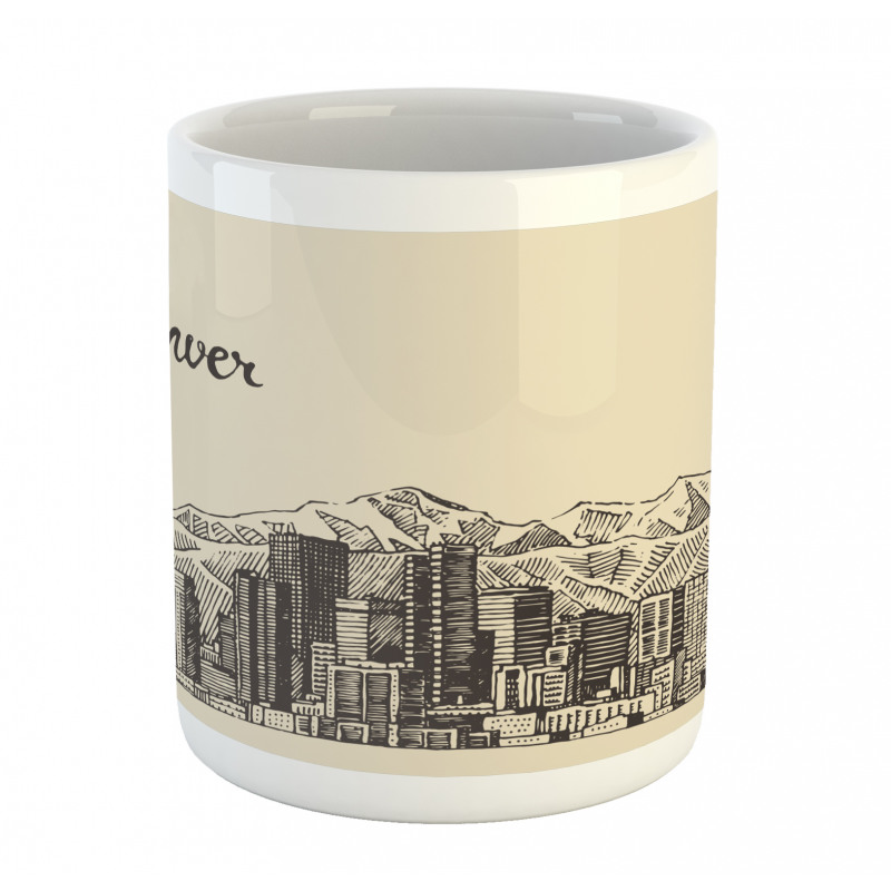 Denver City Skyline Sketch Mug