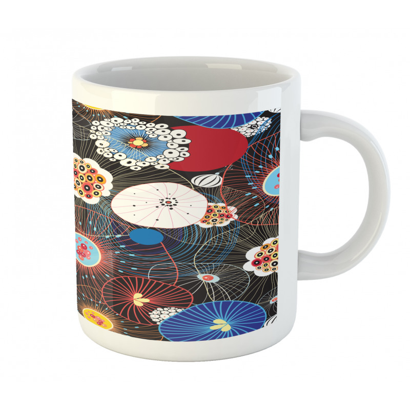 Psychedelic Floral Pattern Mug