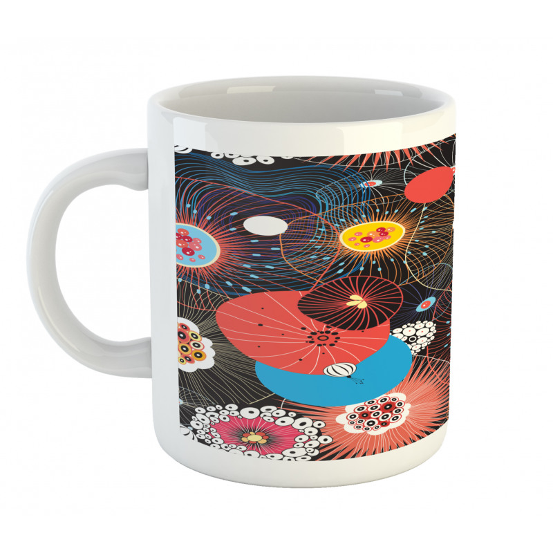 Psychedelic Floral Pattern Mug