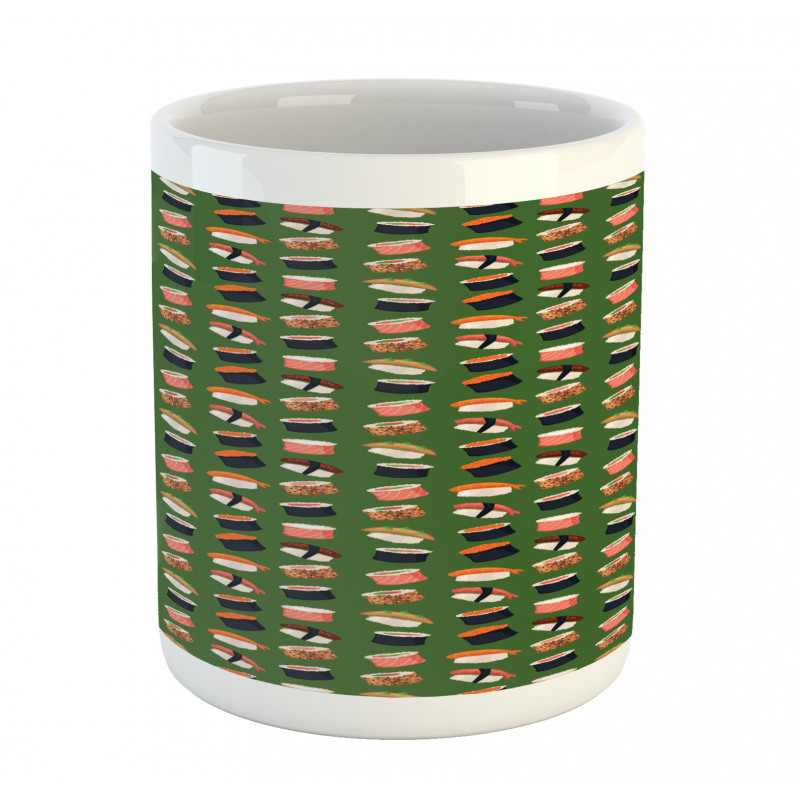 Seafood Rolls on Green Shade Mug