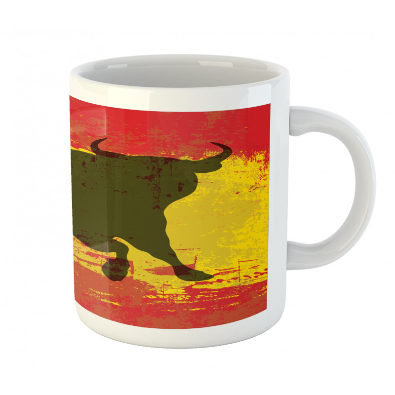 Bull Silhouette on Flag Mug