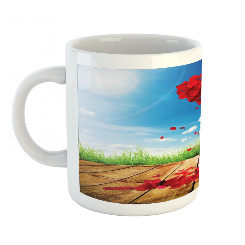 Rose Leaves Heart Mug