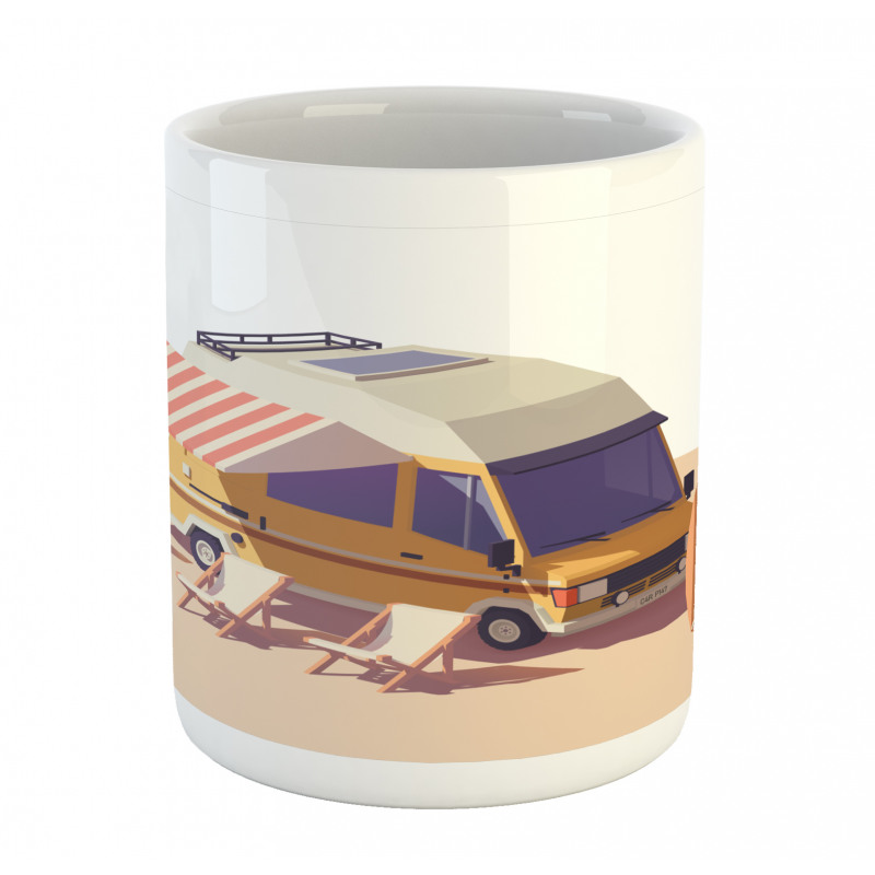 Camper Van Chairs and Surfboard Mug