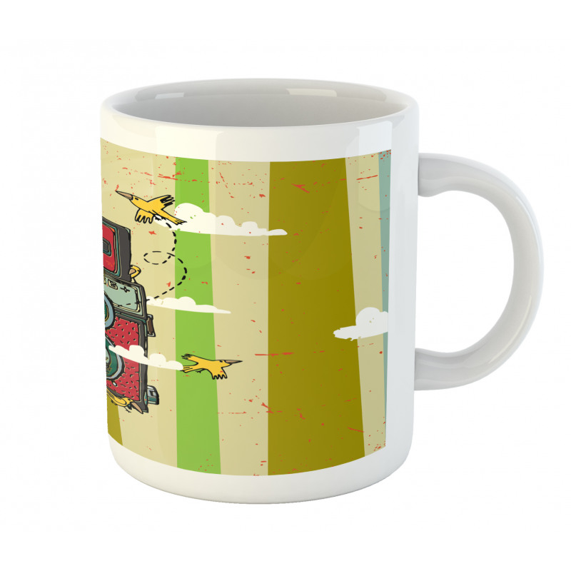 2 Lenses and Birds Clouds Mug