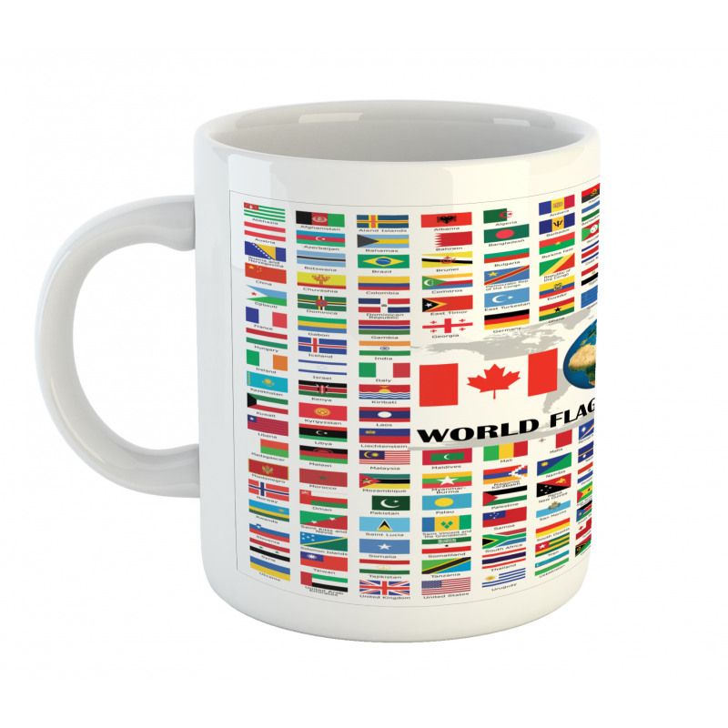 World Flags with Names Mug