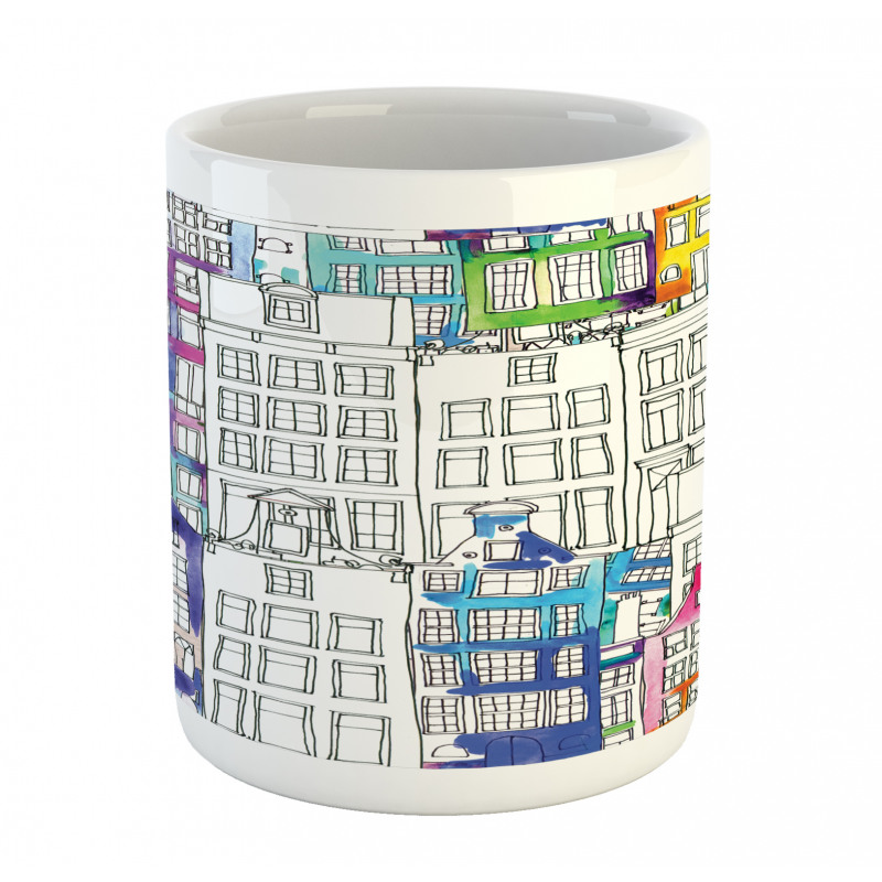 Watercolor Sketch Houses Mug