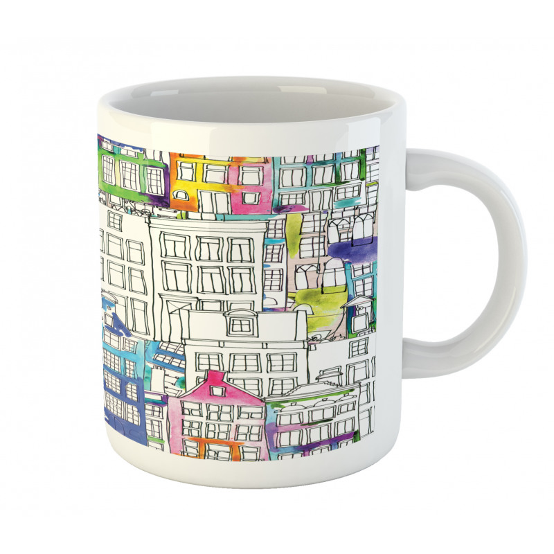 Watercolor Sketch Houses Mug