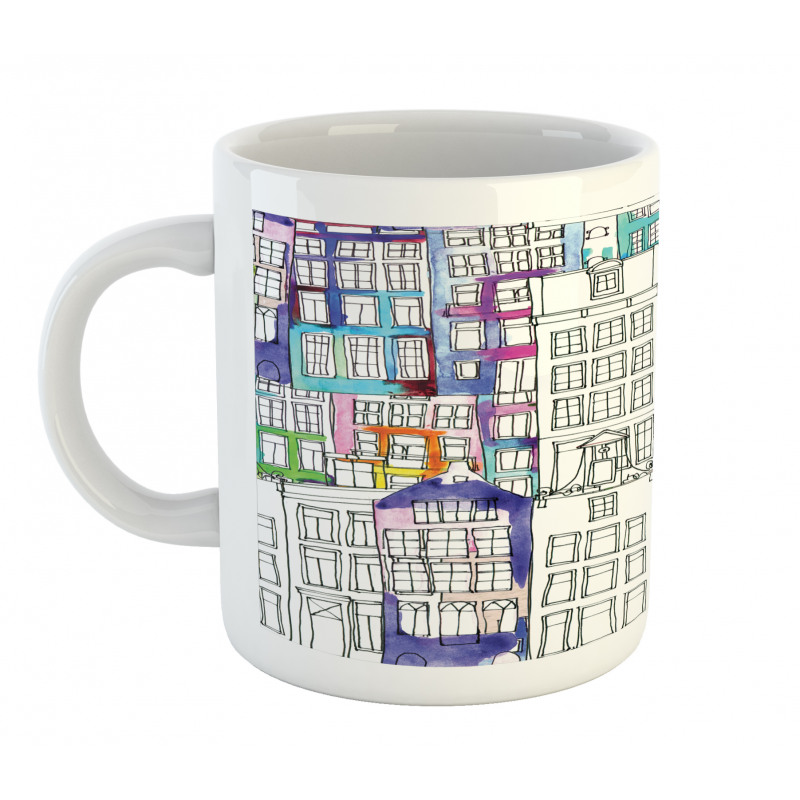 Watercolor Sketch Houses Mug