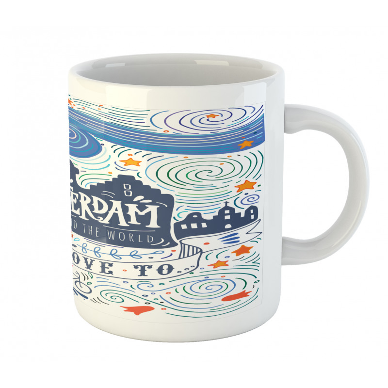 Canal Houses Travel Words Mug