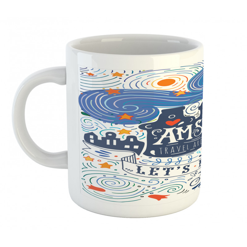 Canal Houses Travel Words Mug