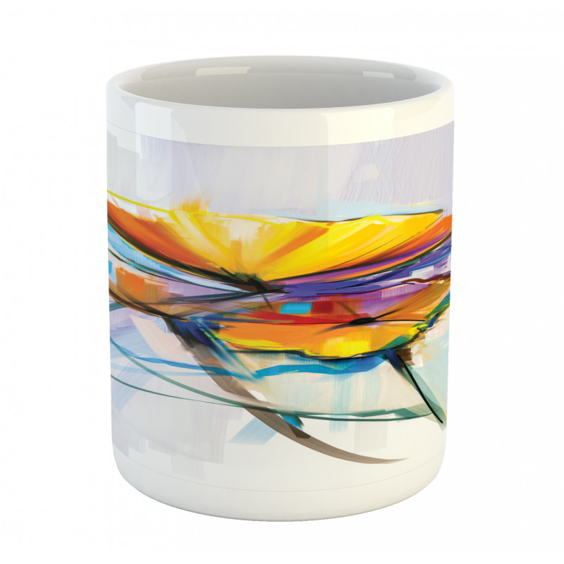 Oil Paint Art Flowers Mug