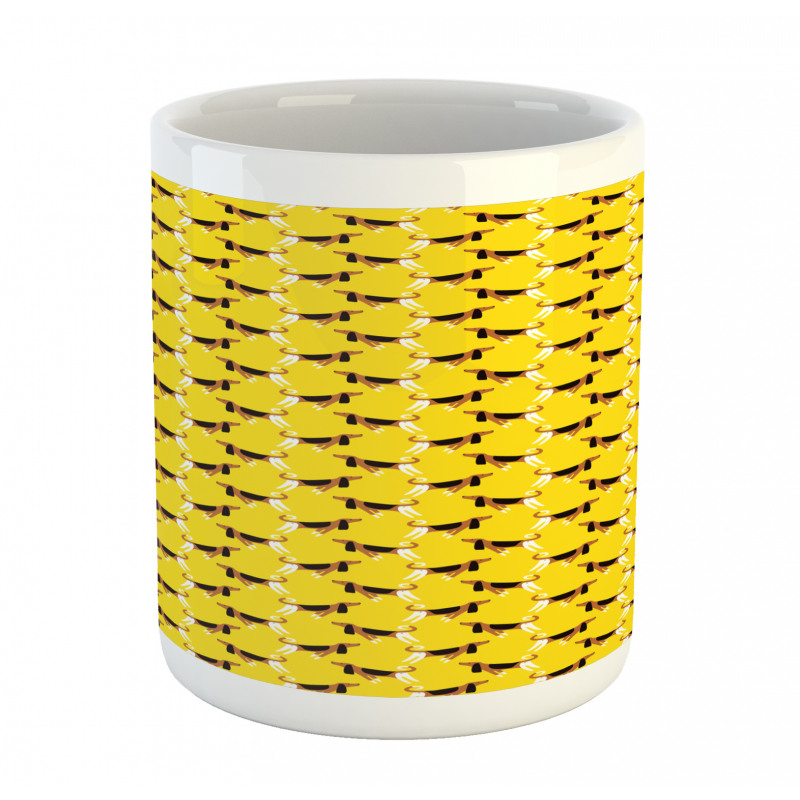 Fun Pet Characters on Yellow Mug