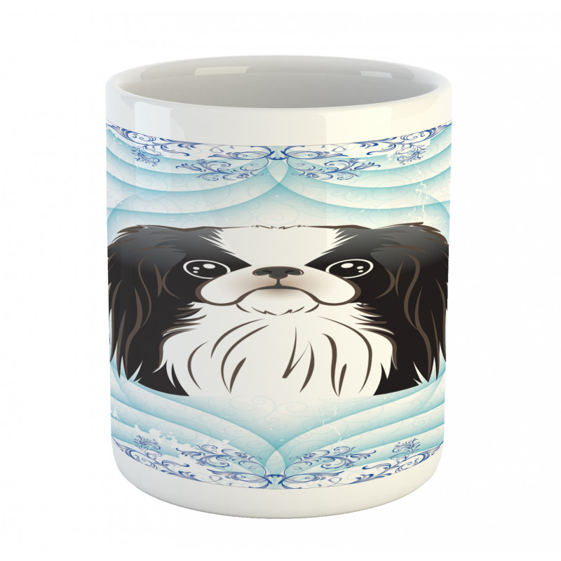 Cartoon Puppy Floral Ornate Mug