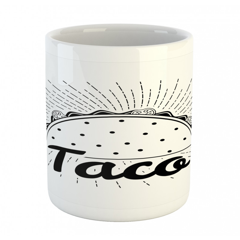 Mexican Taco Typography Art Mug