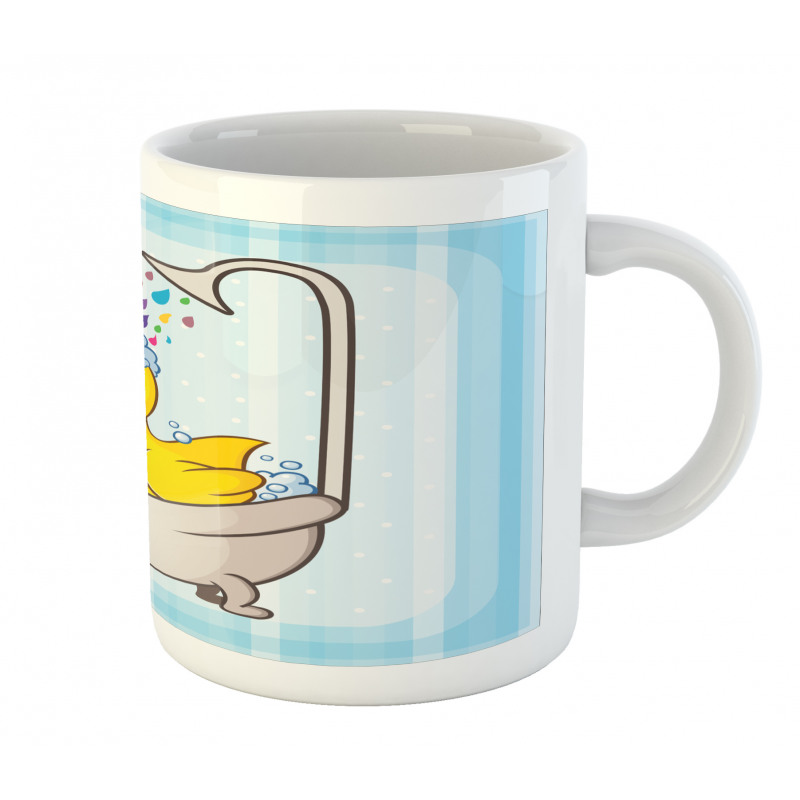 Cartoon Mascot in Bathtub Mug