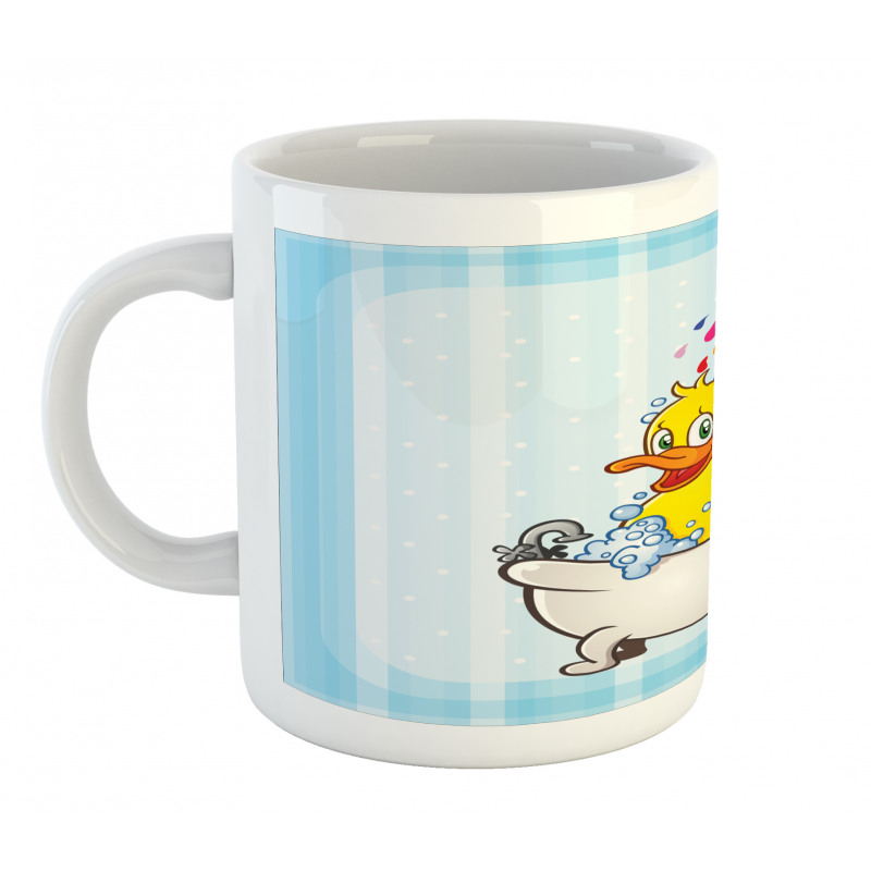 Cartoon Mascot in Bathtub Mug