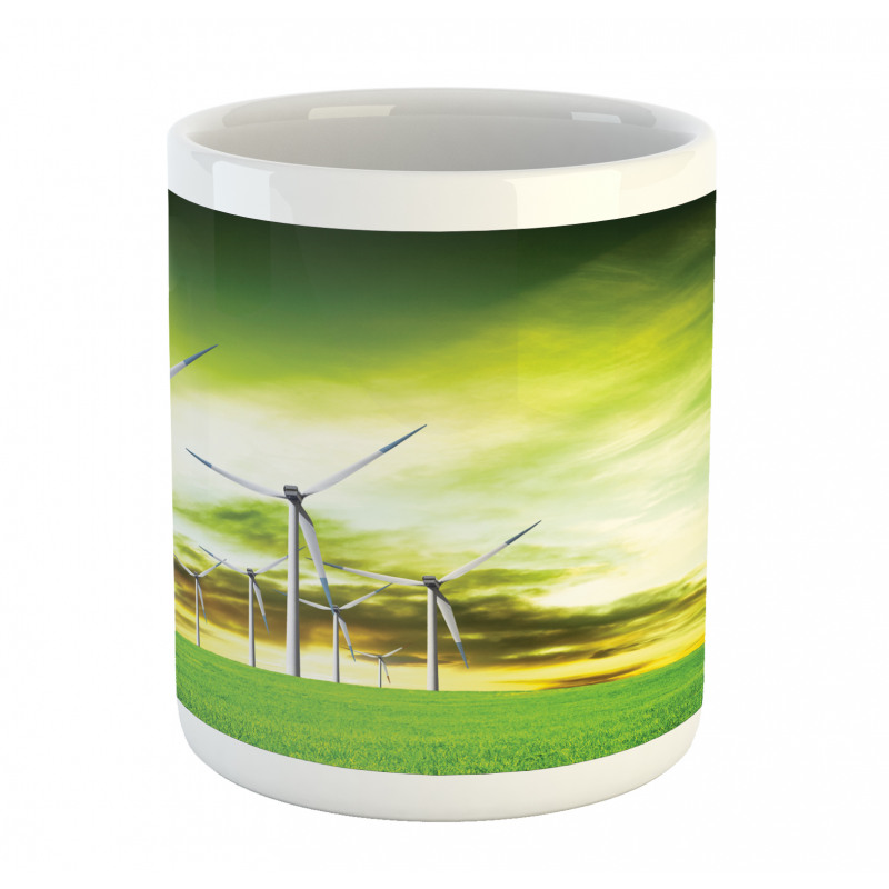 Wing Turbines Green Sky Mug
