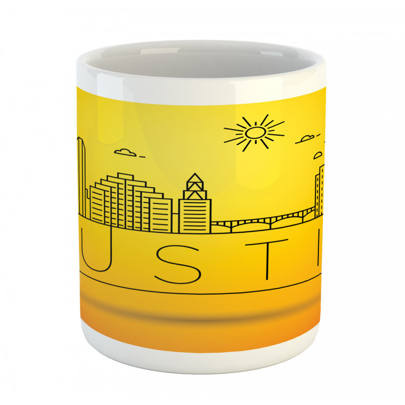 Minimal Texas Linear Skyline Mug