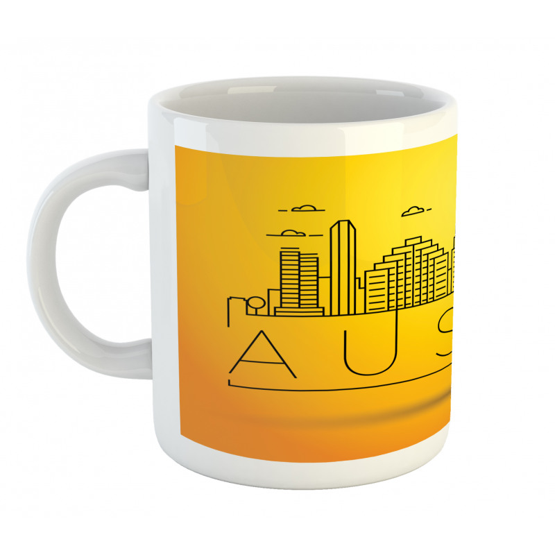 Minimal Texas Linear Skyline Mug