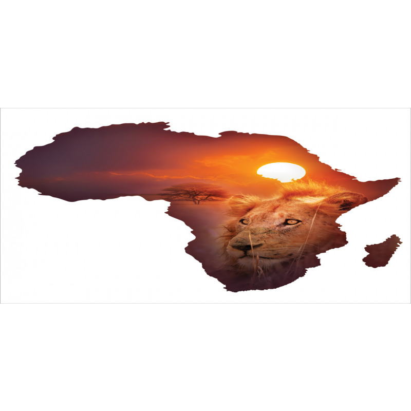 Lion and African Map Sunset Mug