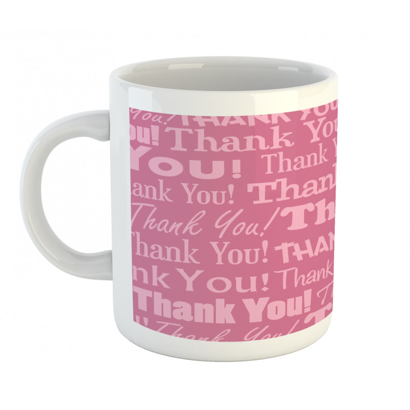 Thankful Message Pink Mug