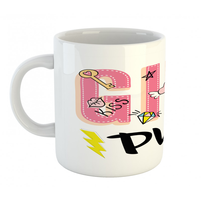 Girl Power with Hearts Mug