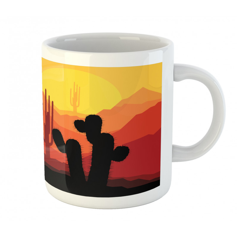 Cactus Silhouettes at Dusk Mug