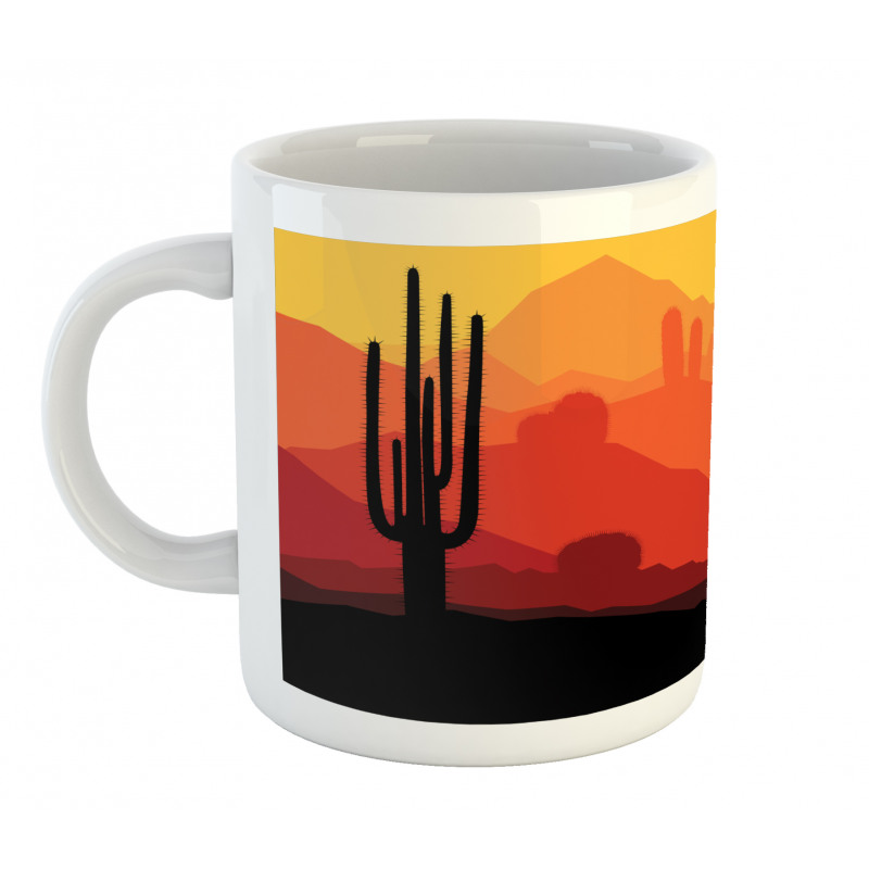 Cactus Silhouettes at Dusk Mug