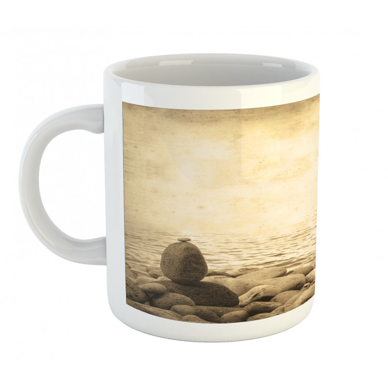 Rocks Calm Sepia Art Mug