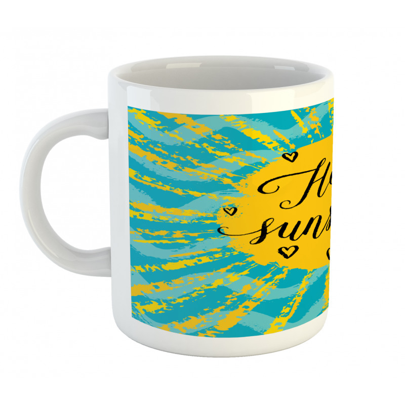 Sun Motif Stripes Mug