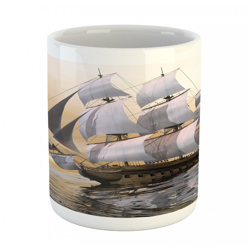 Ship Sailing on Ocean Mug