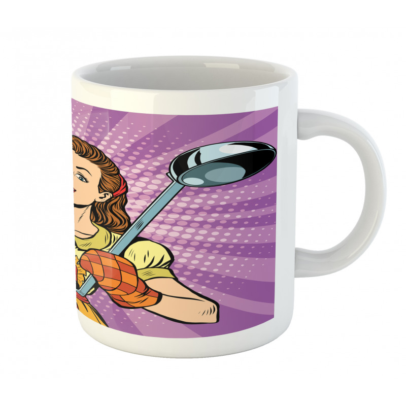 Retro Housewife Cooking Dinner Mug