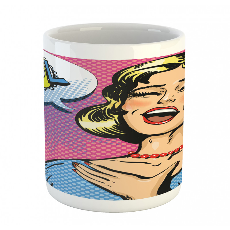 Laughing Woman with Closed Eyes Mug