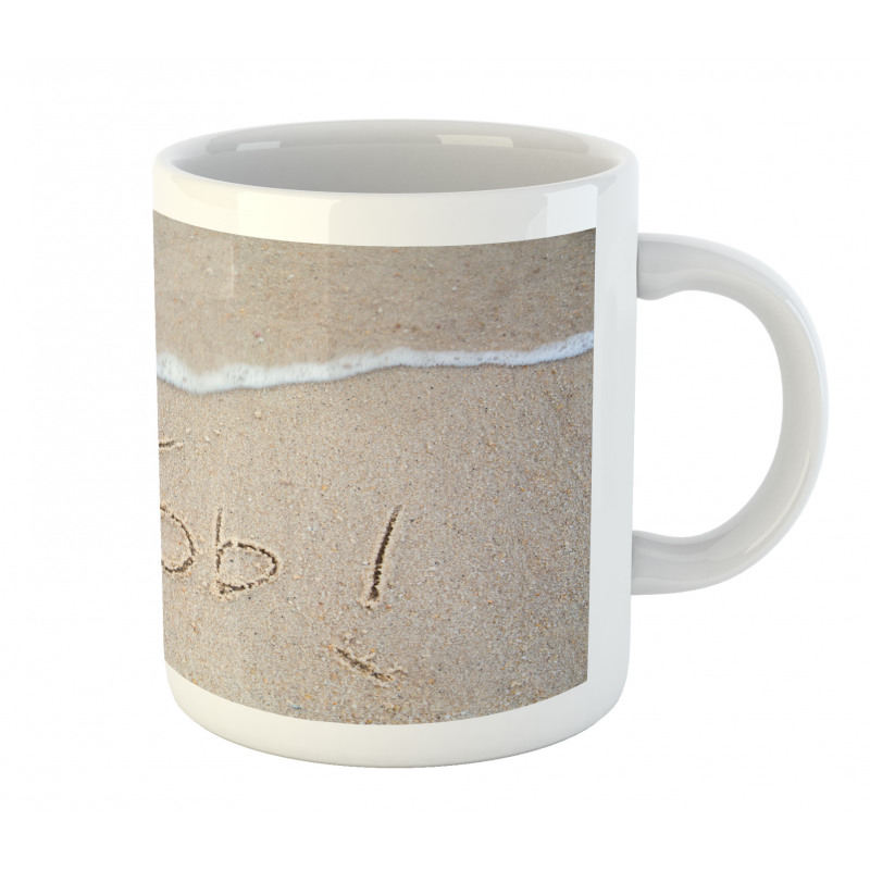 Text on Sand Beach Summer Mug