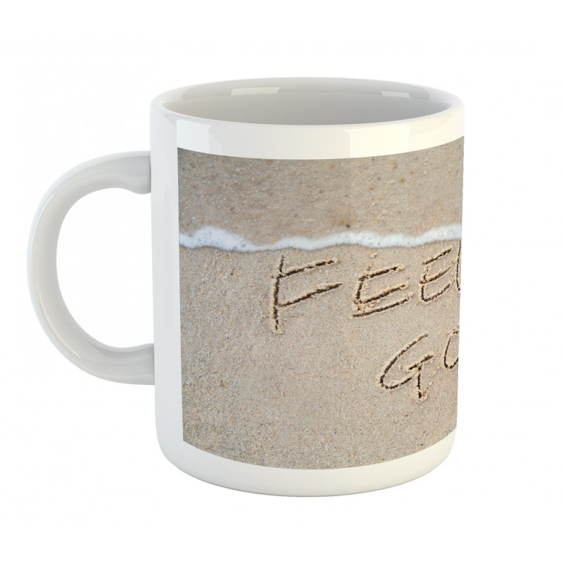 Text on Sand Beach Summer Mug