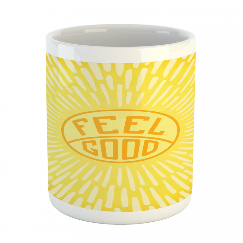 Text Radially Sunbeams Mug