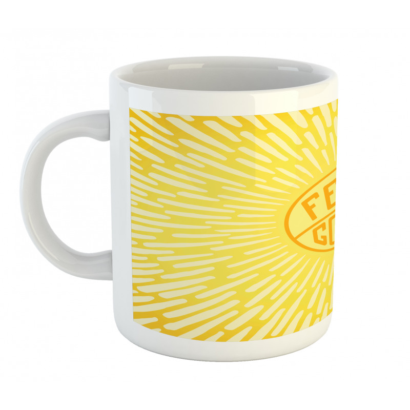 Text Radially Sunbeams Mug