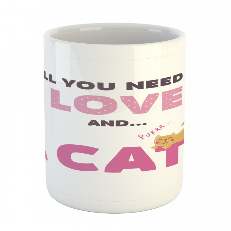 Retro Letters Kitten Mug