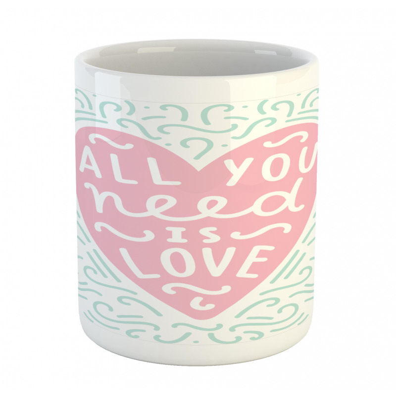 Pink Heart Shapes Doodles Mug