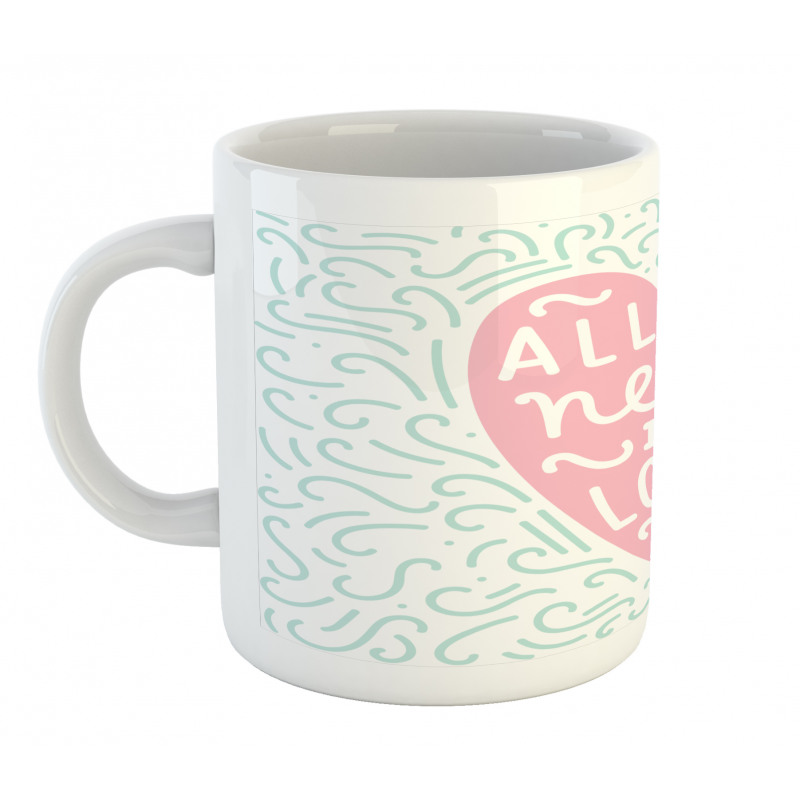 Pink Heart Shapes Doodles Mug